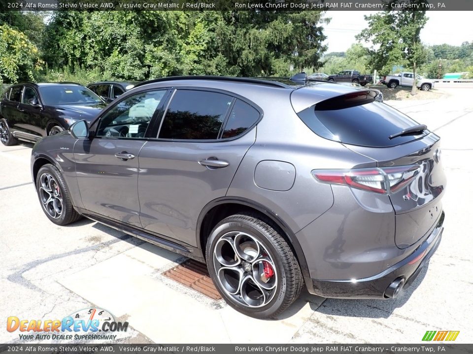 2024 Alfa Romeo Stelvio Veloce AWD Vesuvio Gray Metallic / Red/Black Photo #3