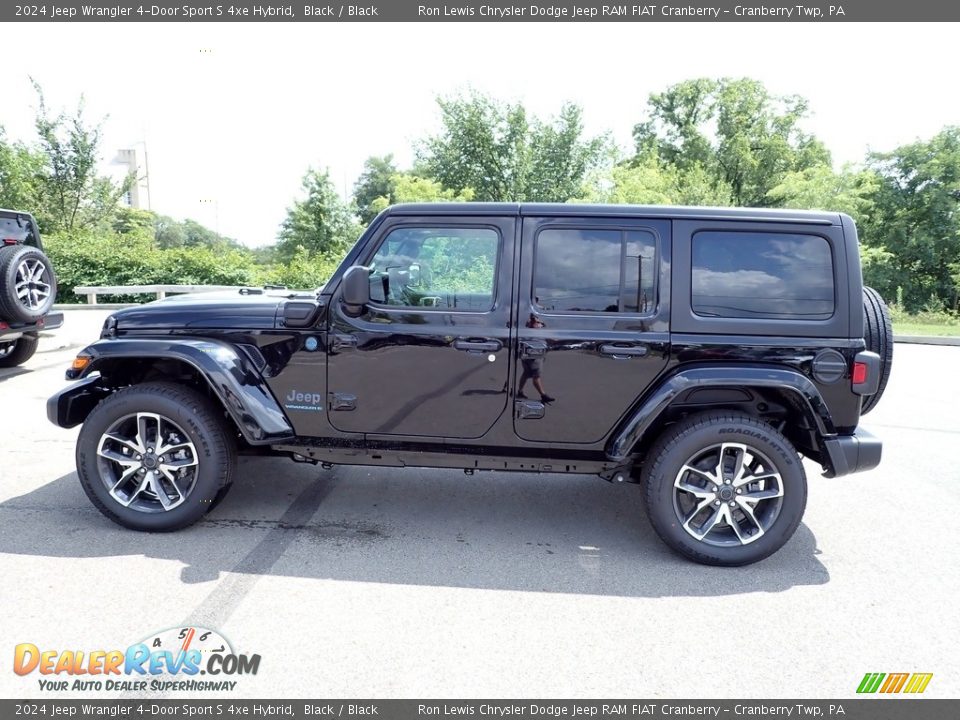 Black 2024 Jeep Wrangler 4-Door Sport S 4xe Hybrid Photo #2