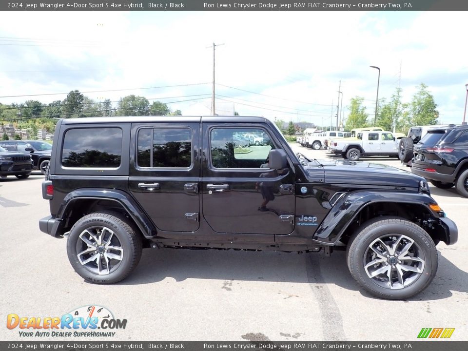 Black 2024 Jeep Wrangler 4-Door Sport S 4xe Hybrid Photo #6