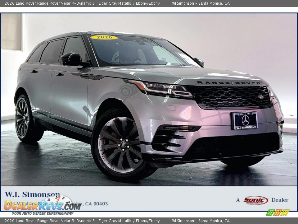 2020 Land Rover Range Rover Velar R-Dynamic S Eiger Gray Metallic / Ebony/Ebony Photo #1