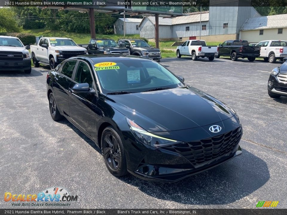 2021 Hyundai Elantra Blue Hybrid Phantom Black / Black Photo #7