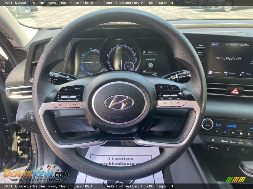 2021 Hyundai Elantra Blue Hybrid Steering Wheel Photo #16