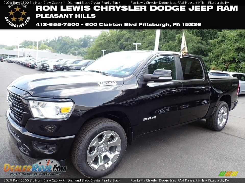 2020 Ram 1500 Big Horn Crew Cab 4x4 Diamond Black Crystal Pearl / Black Photo #1