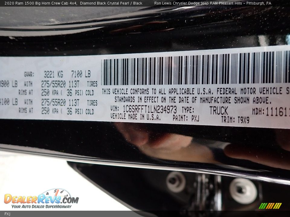 Ram Color Code PXJ Diamond Black Crystal Pearl