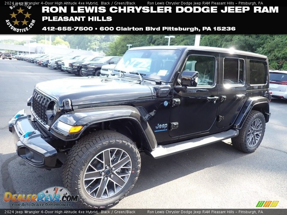 2024 Jeep Wrangler 4-Door High Altitude 4xe Hybrid Black / Green/Black Photo #1