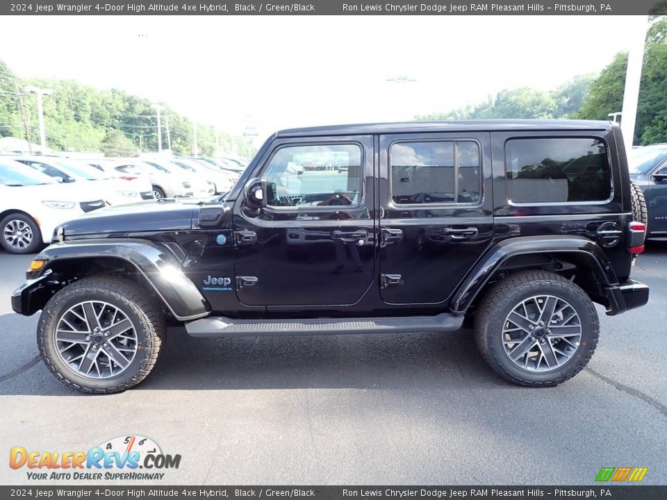 Black 2024 Jeep Wrangler 4-Door High Altitude 4xe Hybrid Photo #2