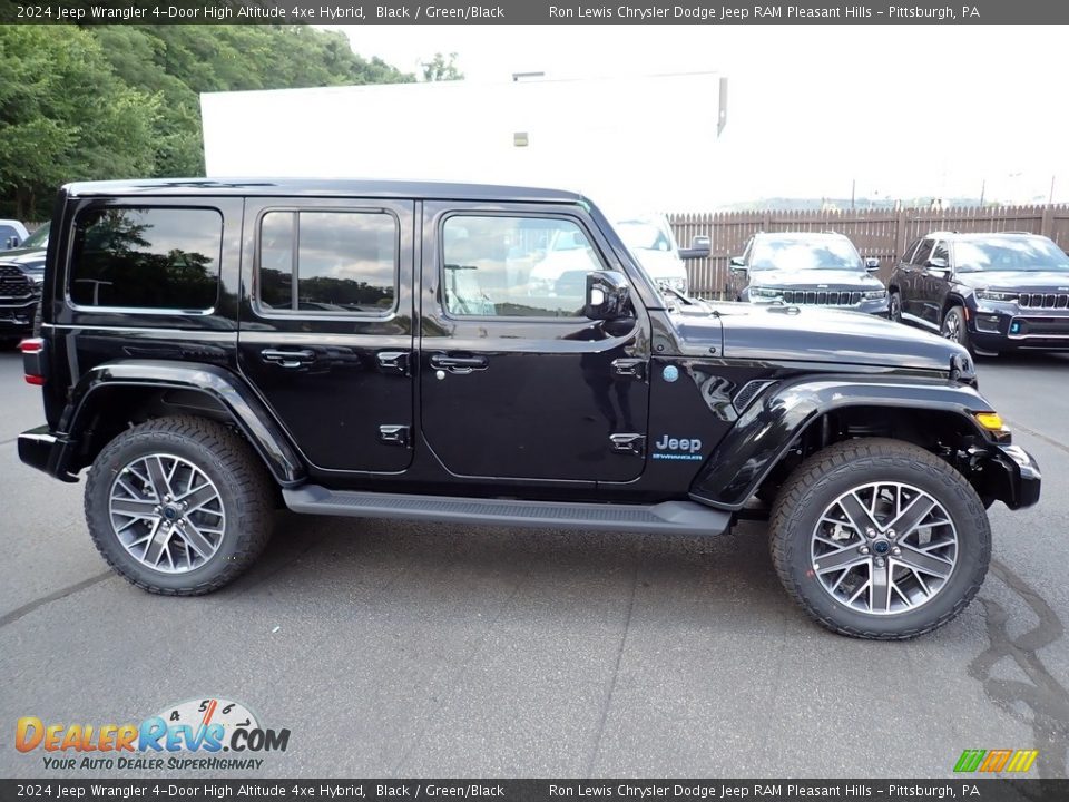 2024 Jeep Wrangler 4-Door High Altitude 4xe Hybrid Black / Green/Black Photo #7