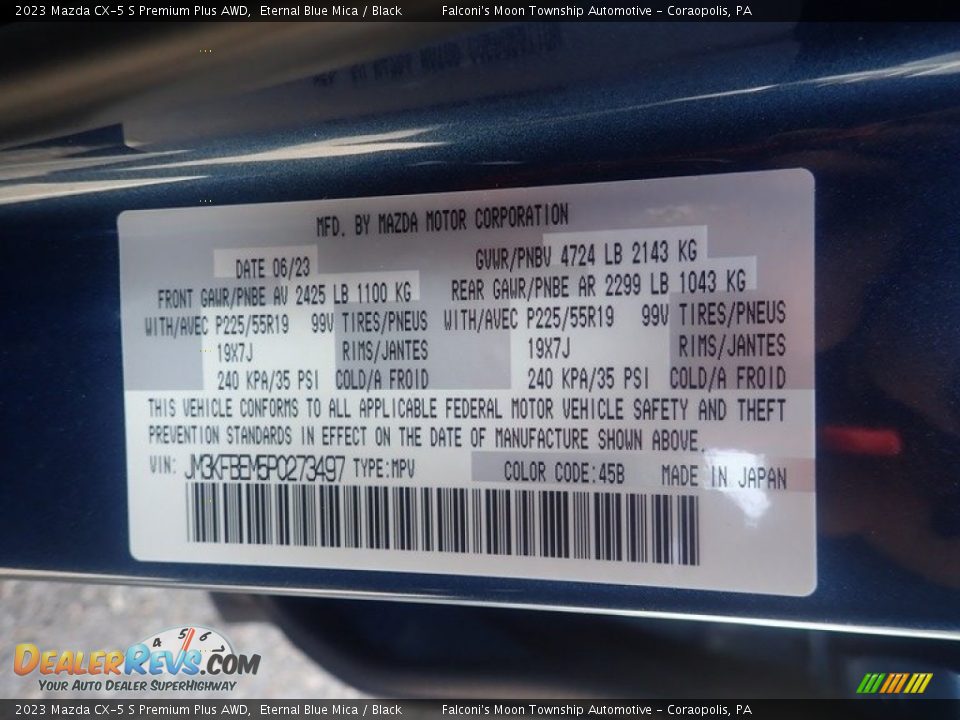 2023 Mazda CX-5 S Premium Plus AWD Eternal Blue Mica / Black Photo #18