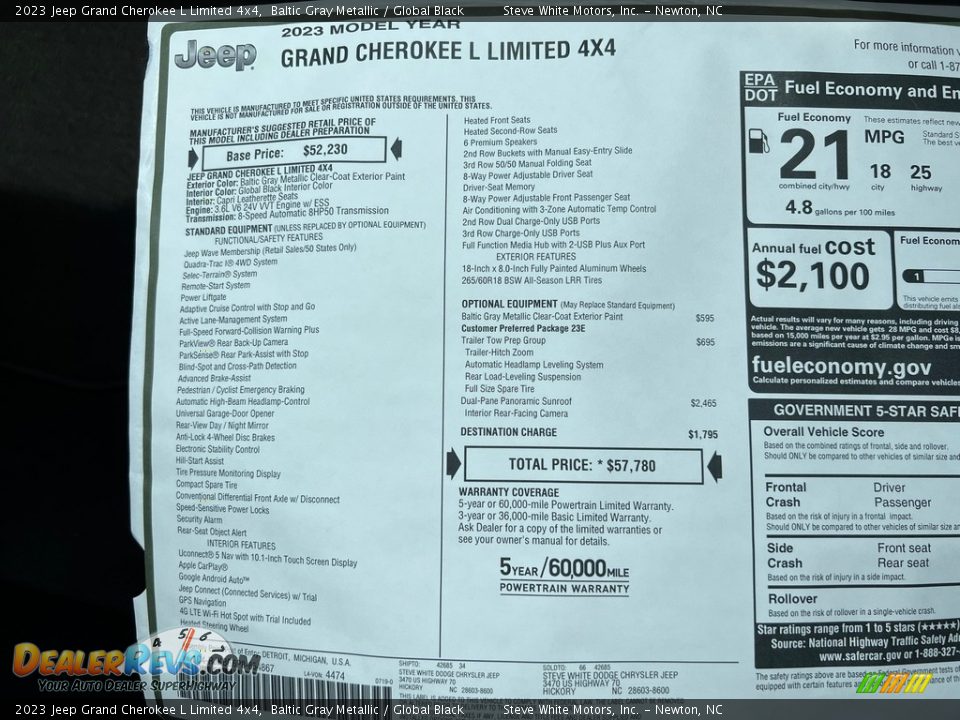 2023 Jeep Grand Cherokee L Limited 4x4 Baltic Gray Metallic / Global Black Photo #32