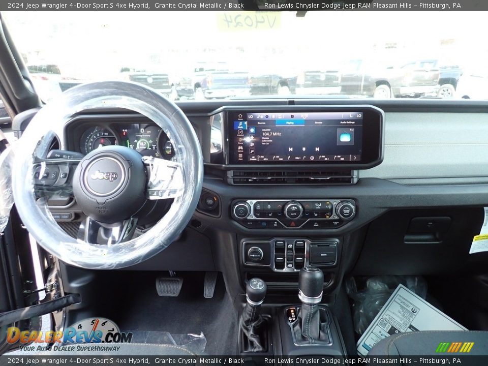 Dashboard of 2024 Jeep Wrangler 4-Door Sport S 4xe Hybrid Photo #13