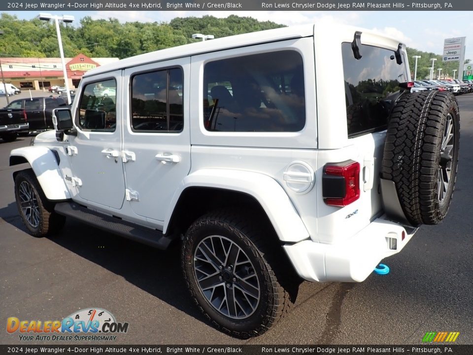 2024 Jeep Wrangler 4-Door High Altitude 4xe Hybrid Bright White / Green/Black Photo #3