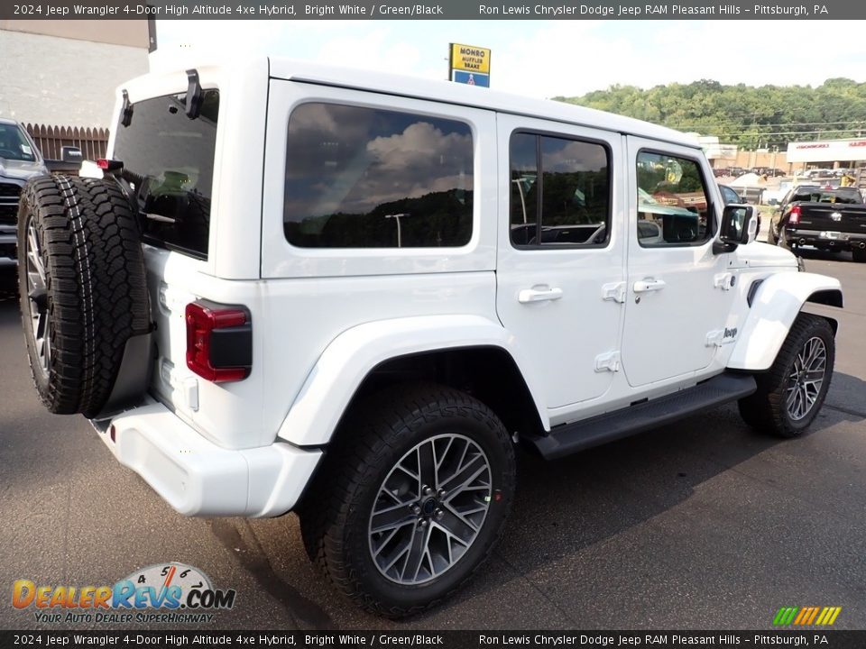 2024 Jeep Wrangler 4-Door High Altitude 4xe Hybrid Bright White / Green/Black Photo #6