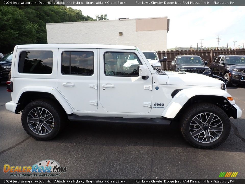 2024 Jeep Wrangler 4-Door High Altitude 4xe Hybrid Bright White / Green/Black Photo #7