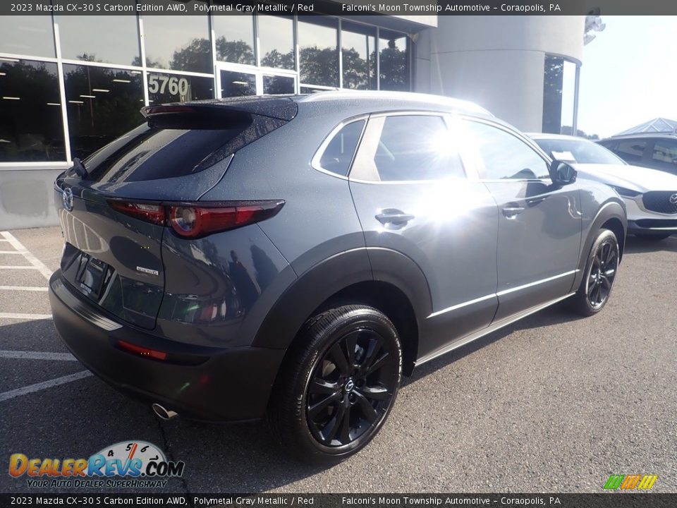 2023 Mazda CX-30 S Carbon Edition AWD Polymetal Gray Metallic / Red Photo #2