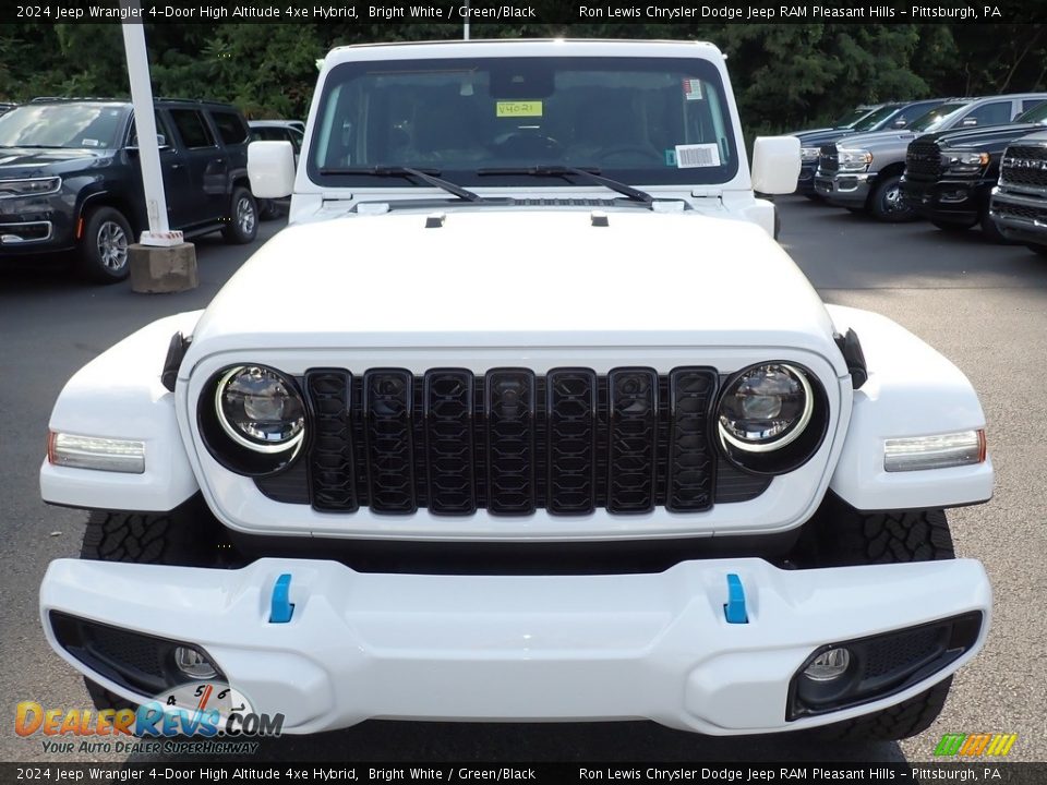 2024 Jeep Wrangler 4-Door High Altitude 4xe Hybrid Bright White / Green/Black Photo #9