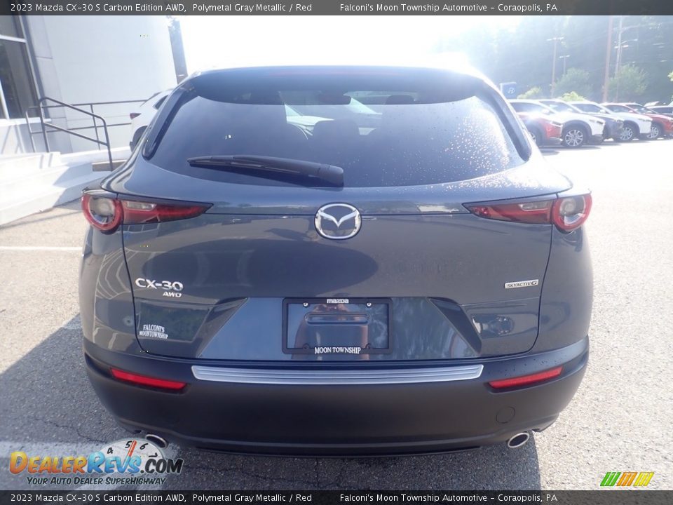 2023 Mazda CX-30 S Carbon Edition AWD Polymetal Gray Metallic / Red Photo #3