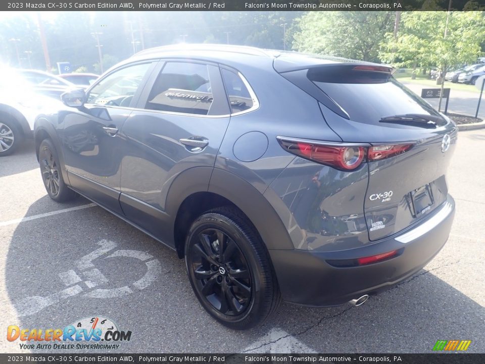 2023 Mazda CX-30 S Carbon Edition AWD Polymetal Gray Metallic / Red Photo #5