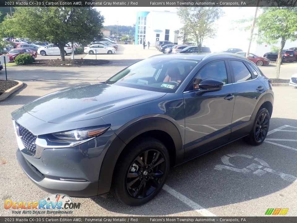 2023 Mazda CX-30 S Carbon Edition AWD Polymetal Gray Metallic / Red Photo #7