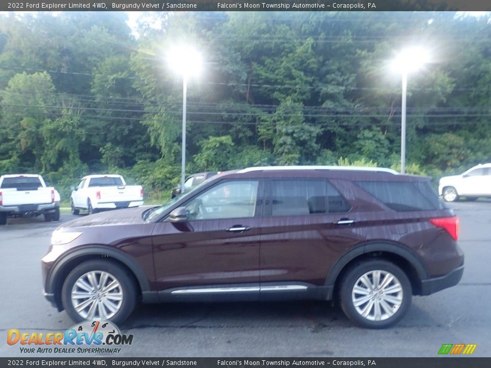 2022 Ford Explorer Limited 4WD Burgundy Velvet / Sandstone Photo #6