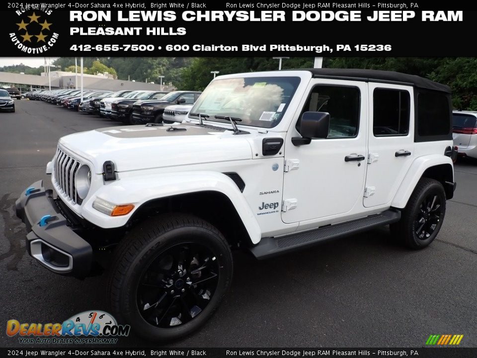 2024 Jeep Wrangler 4-Door Sahara 4xe Hybrid Bright White / Black Photo #1