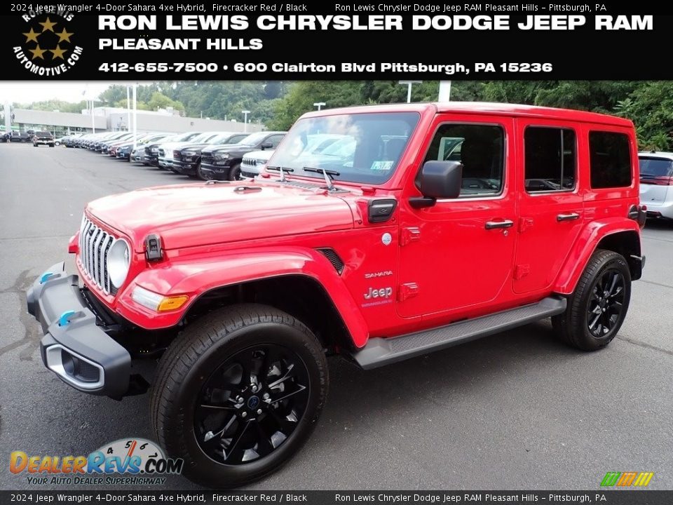 2024 Jeep Wrangler 4-Door Sahara 4xe Hybrid Firecracker Red / Black Photo #1