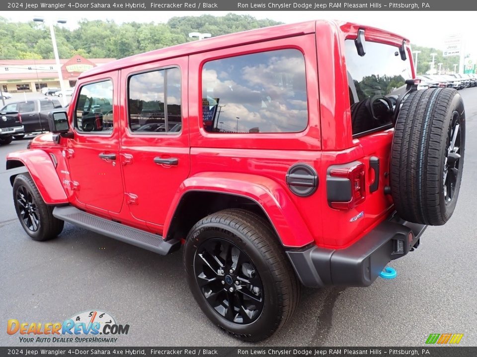 2024 Jeep Wrangler 4-Door Sahara 4xe Hybrid Firecracker Red / Black Photo #3
