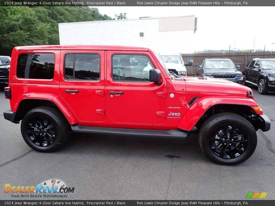 2024 Jeep Wrangler 4-Door Sahara 4xe Hybrid Firecracker Red / Black Photo #7