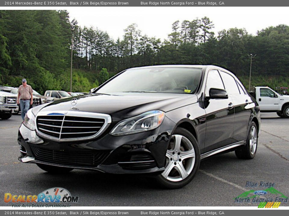 2014 Mercedes-Benz E 350 Sedan Black / Silk Beige/Espresso Brown Photo #1