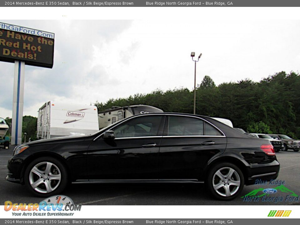 2014 Mercedes-Benz E 350 Sedan Black / Silk Beige/Espresso Brown Photo #2