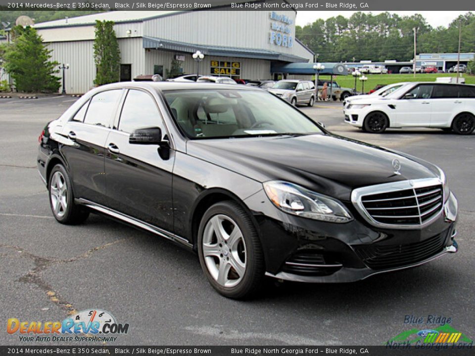 2014 Mercedes-Benz E 350 Sedan Black / Silk Beige/Espresso Brown Photo #7