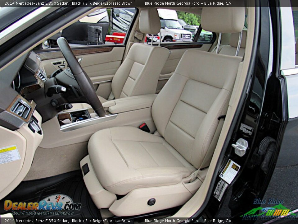 2014 Mercedes-Benz E 350 Sedan Black / Silk Beige/Espresso Brown Photo #10
