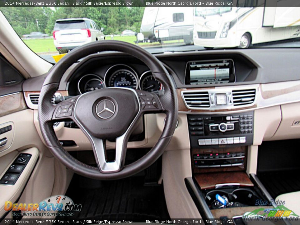 2014 Mercedes-Benz E 350 Sedan Black / Silk Beige/Espresso Brown Photo #13