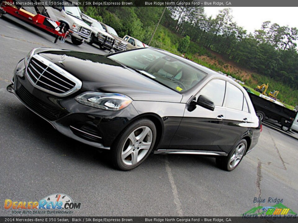 2014 Mercedes-Benz E 350 Sedan Black / Silk Beige/Espresso Brown Photo #24