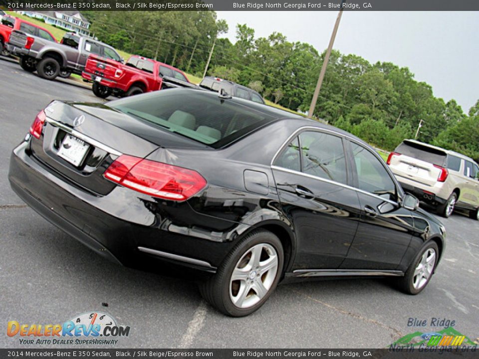 2014 Mercedes-Benz E 350 Sedan Black / Silk Beige/Espresso Brown Photo #26