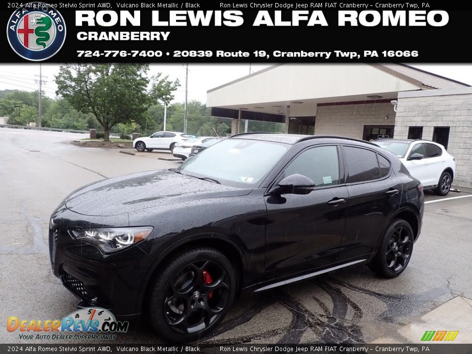 2024 Alfa Romeo Stelvio Sprint AWD Vulcano Black Metallic / Black Photo #1