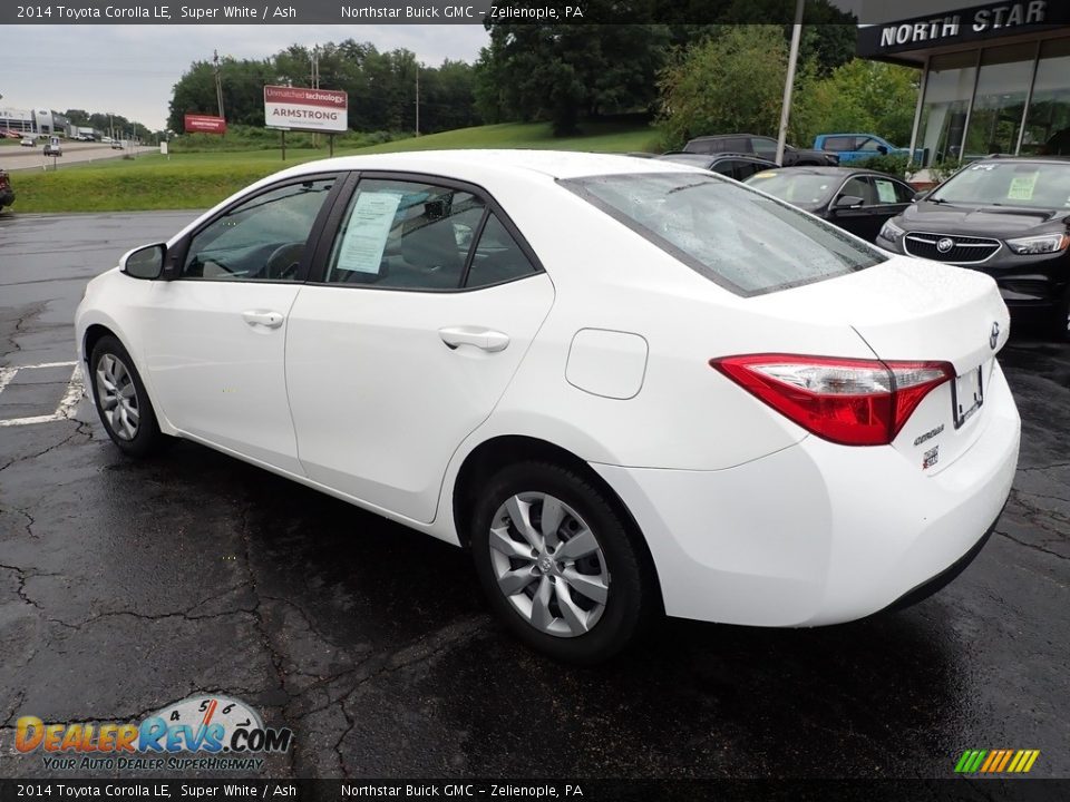 2014 Toyota Corolla LE Super White / Ash Photo #3