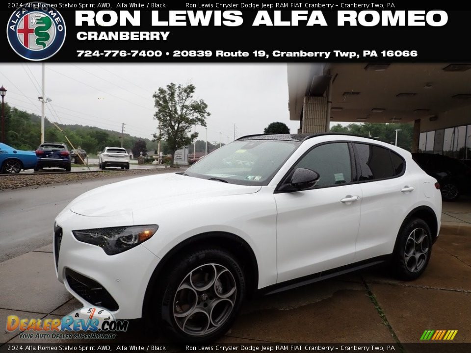 2024 Alfa Romeo Stelvio Sprint AWD Alfa White / Black Photo #1