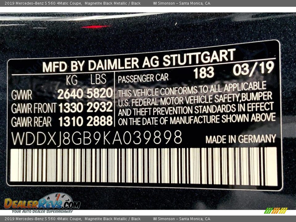 2019 Mercedes-Benz S 560 4Matic Coupe Magnetite Black Metallic / Black Photo #33