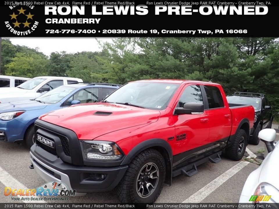 2015 Ram 1500 Rebel Crew Cab 4x4 Flame Red / Rebel Theme Red/Black Photo #1