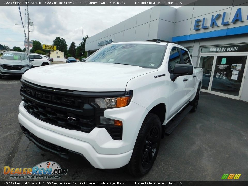 2023 Chevrolet Silverado 1500 Custom Crew Cab 4x4 Summit White / Jet Black Photo #2