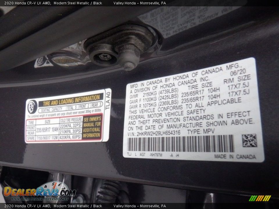 2020 Honda CR-V LX AWD Modern Steel Metallic / Black Photo #27