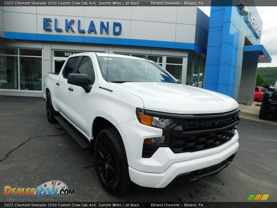 2023 Chevrolet Silverado 1500 Custom Crew Cab 4x4 Summit White / Jet Black Photo #4