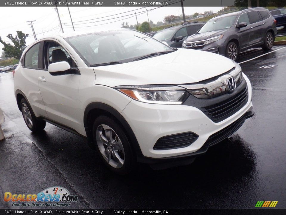 2021 Honda HR-V LX AWD Platinum White Pearl / Gray Photo #4