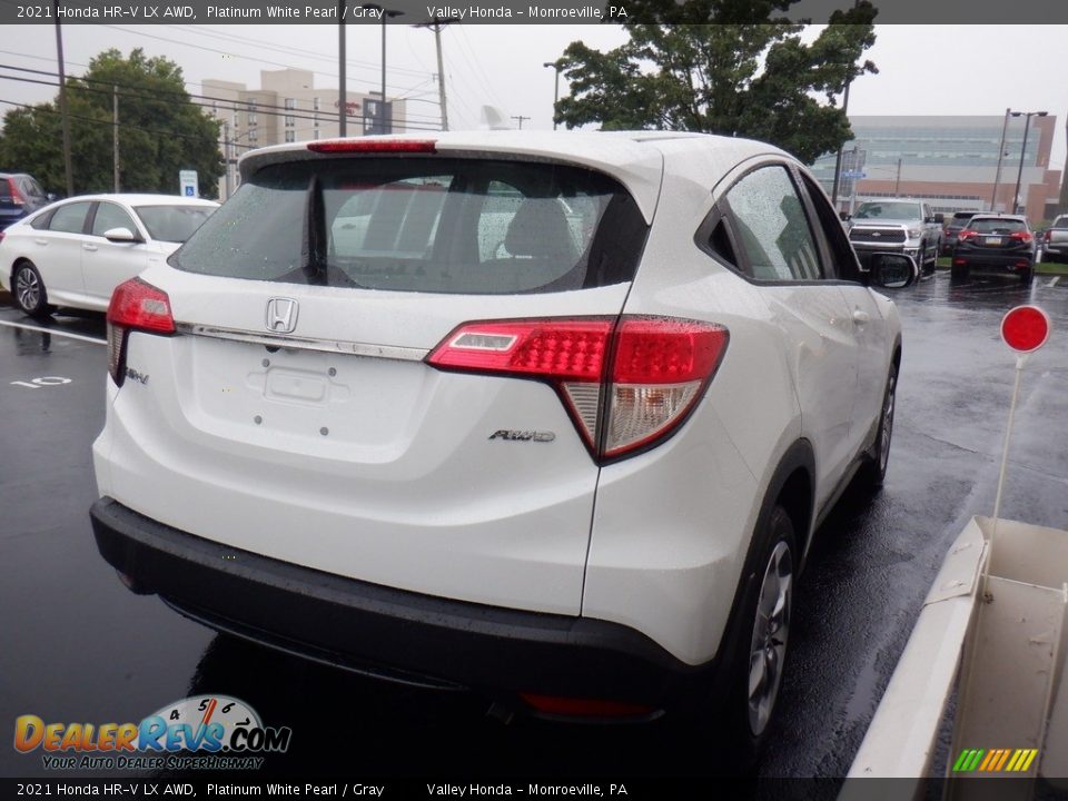 2021 Honda HR-V LX AWD Platinum White Pearl / Gray Photo #5