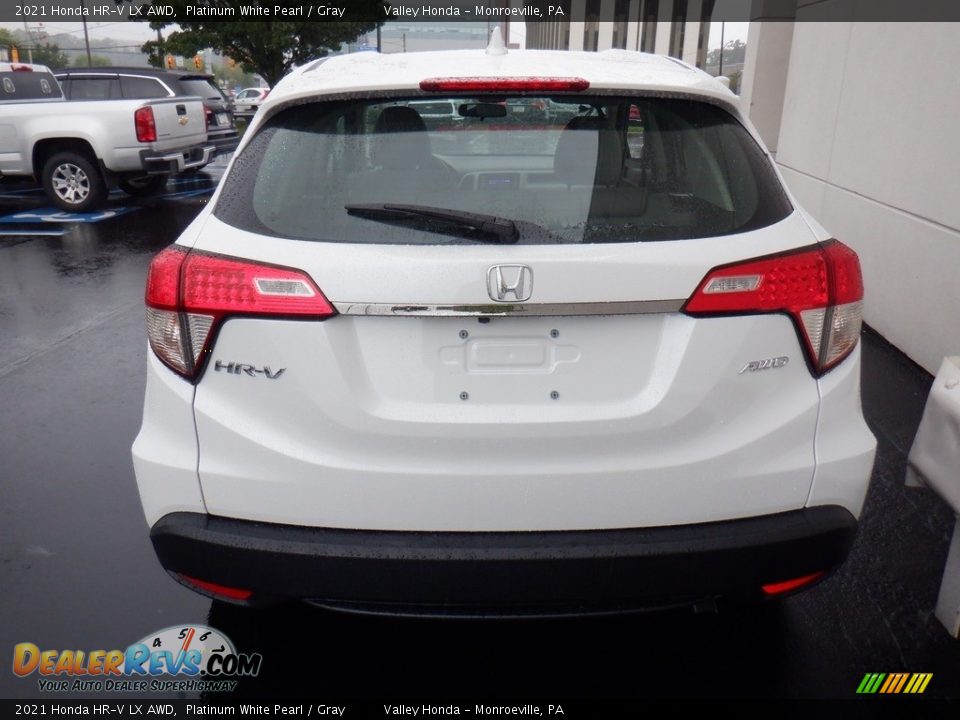 2021 Honda HR-V LX AWD Platinum White Pearl / Gray Photo #6