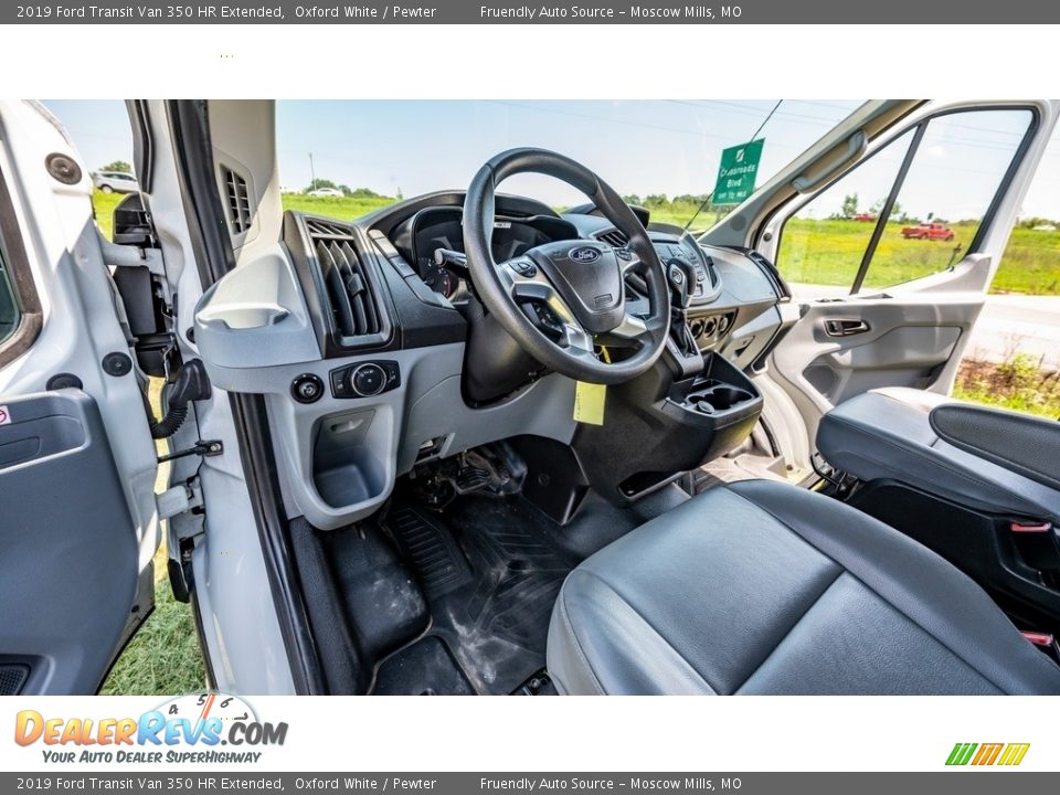 Pewter Interior - 2019 Ford Transit Van 350 HR Extended Photo #19