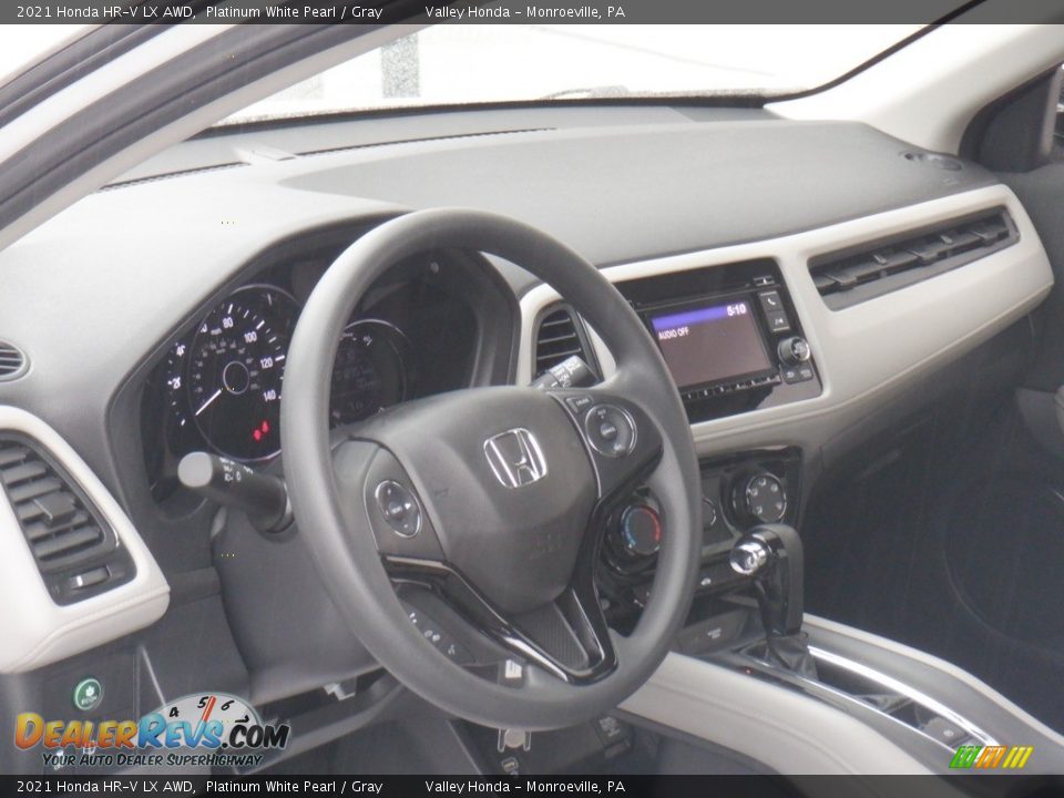 2021 Honda HR-V LX AWD Platinum White Pearl / Gray Photo #10