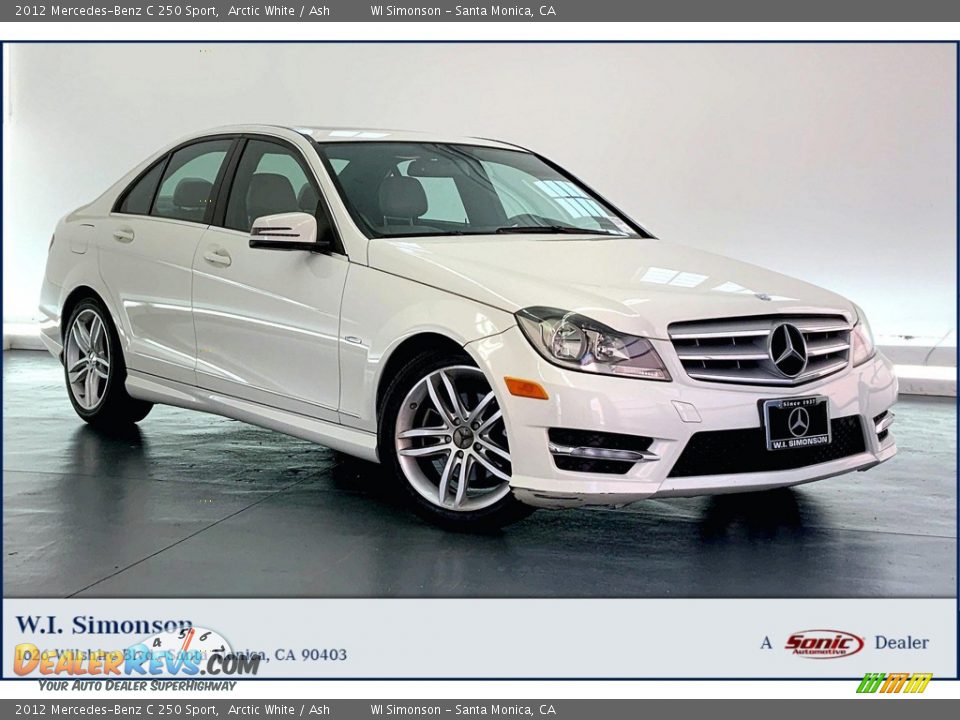 2012 Mercedes-Benz C 250 Sport Arctic White / Ash Photo #1