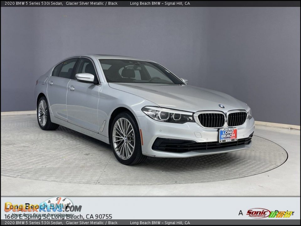 2020 BMW 5 Series 530i Sedan Glacier Silver Metallic / Black Photo #1