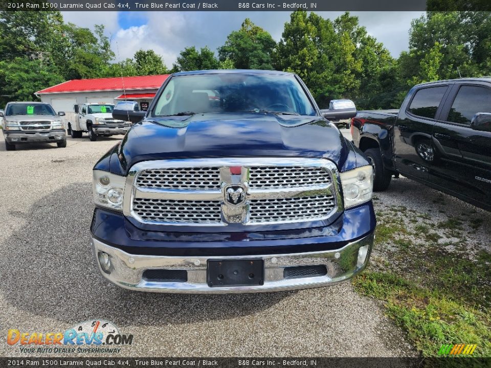 2014 Ram 1500 Laramie Quad Cab 4x4 True Blue Pearl Coat / Black Photo #3